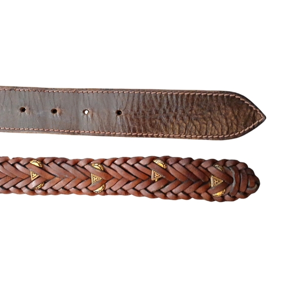 Two Genuine Leather Brown Western Belts Women's size M-L 31-35 in waist - Picture 9 of 11